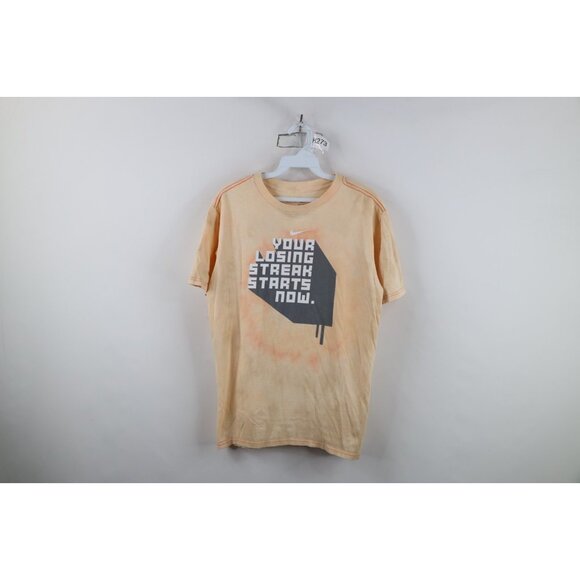 Vintage Nike Boys XL Distressed Travis Scott Center Swoosh Acid Wash T-Shirt - Picture 1 of 16
